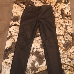 Free People black leather leggings